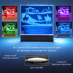 Christmas Nativity Engraved Acrylic Plaque with Personalized Wishes LED
