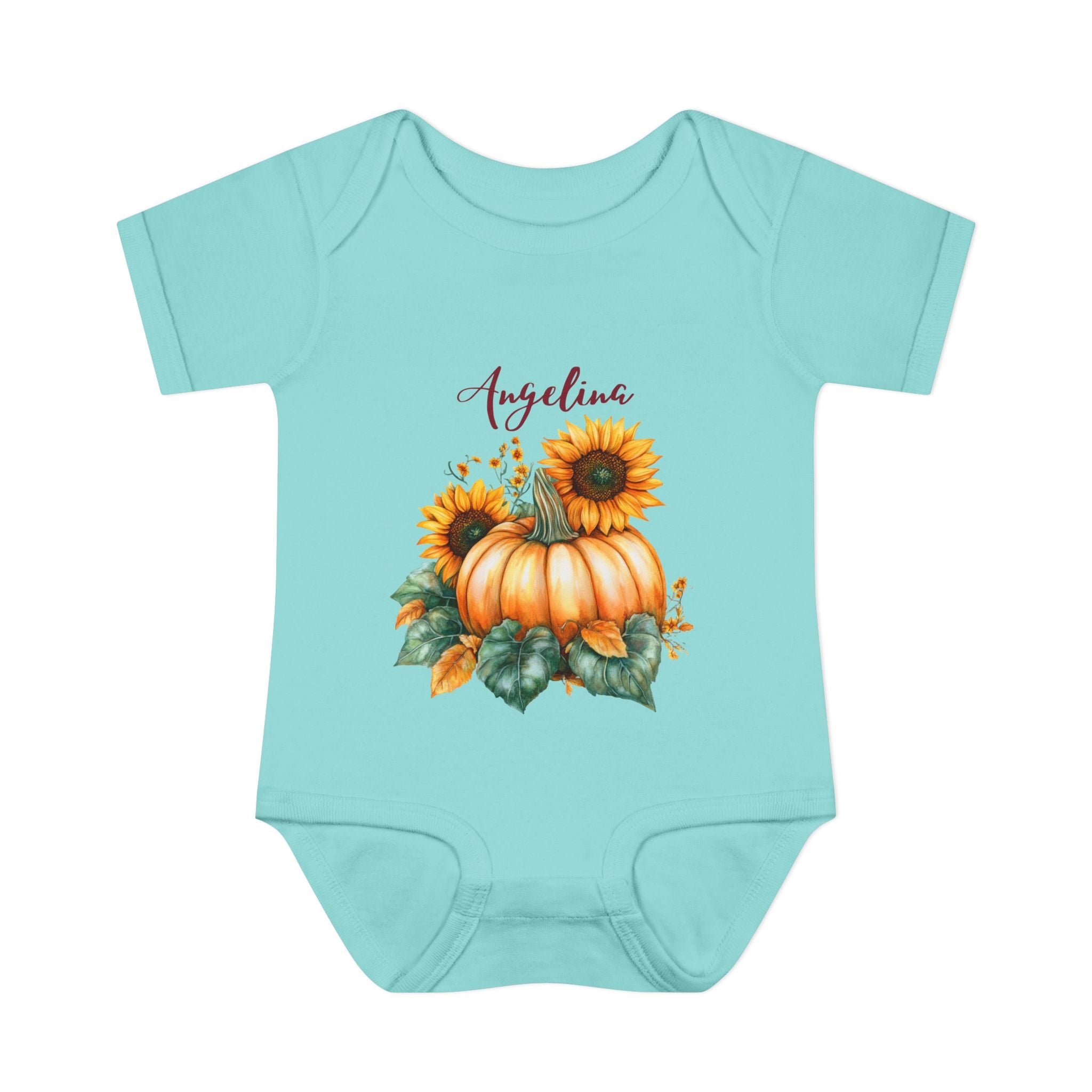 Personalized Fall Baby Bodysuit with a name