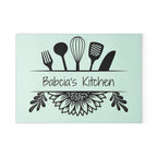 Decorative kitchen sign with utensil design and 'Babcia's Kitchen' text on a light blue background. For Polish babcia in the USA.