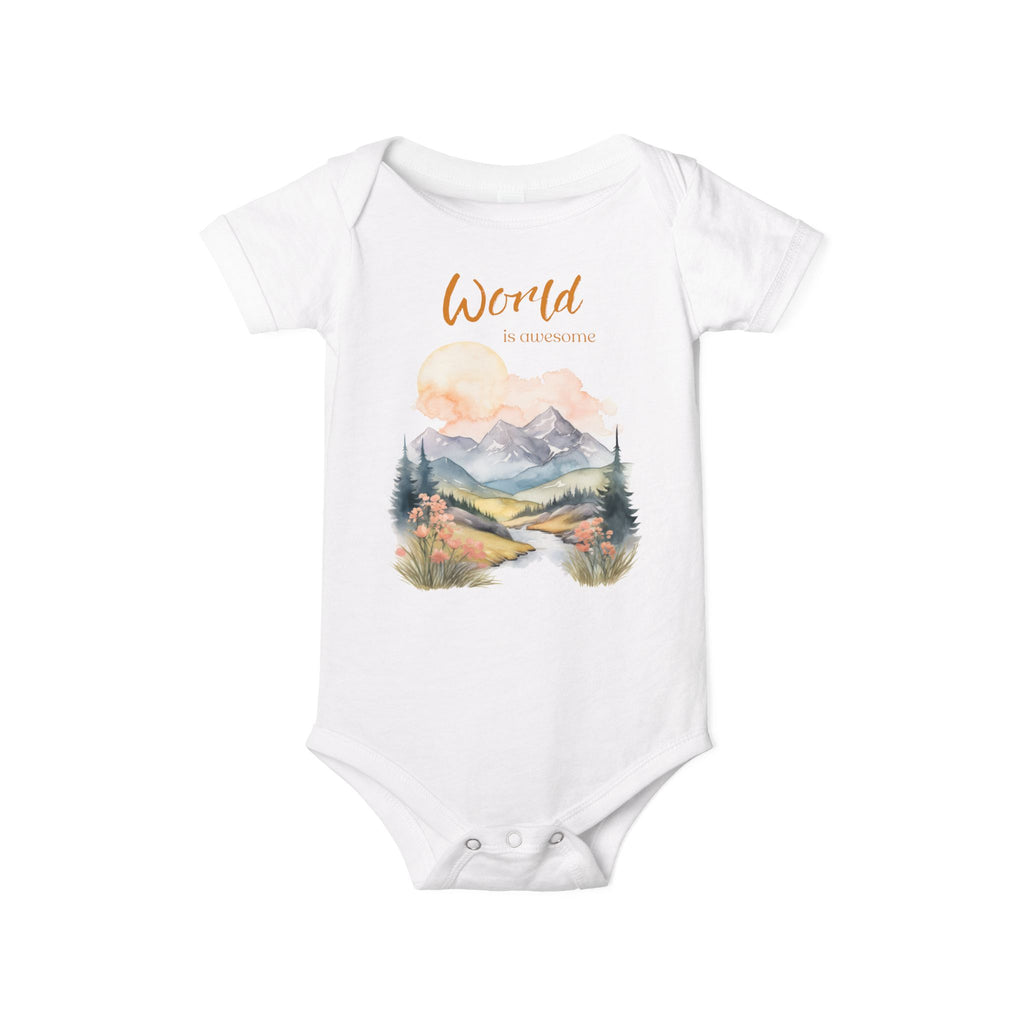 World is awesome baby bodysuit | Larger print