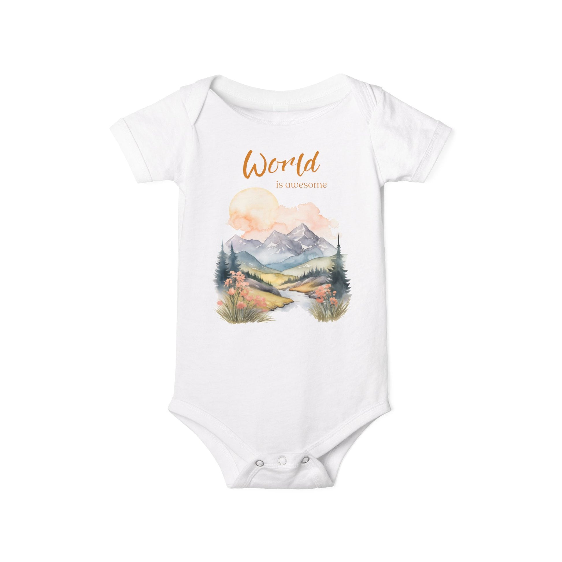 World is awesome baby bodysuit | Larger print