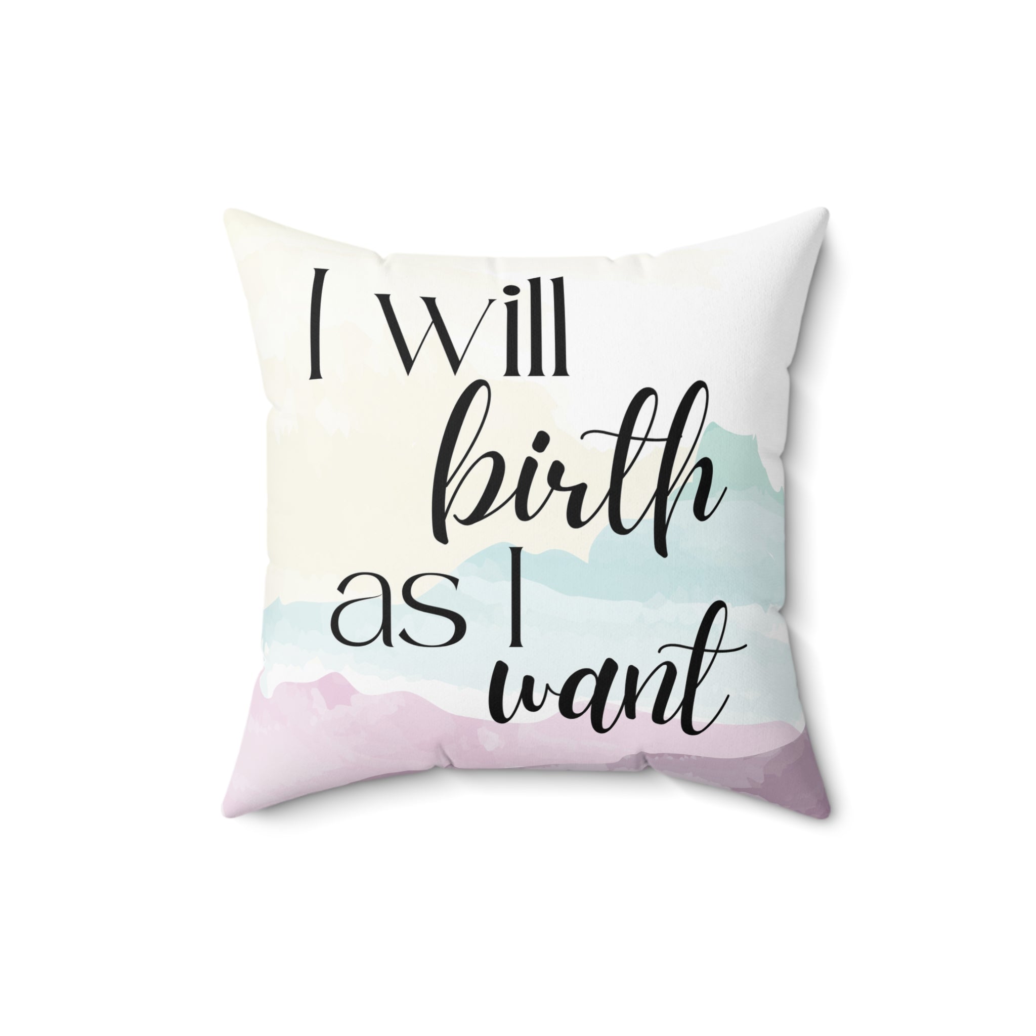 birth affirmations pillow hypnobirthing