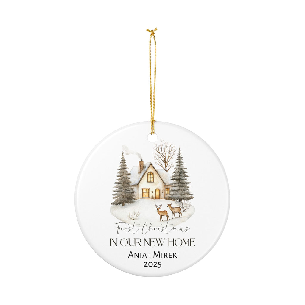 First Christmas in New Home - Ceramic Decoration Ornament, Personalized, 4 designs