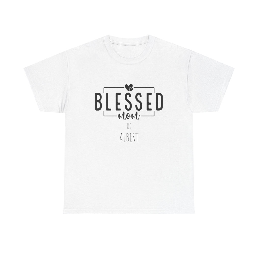 Personalized Blessed Mom Heavy Cotton Tee in different colors - with your kids names!