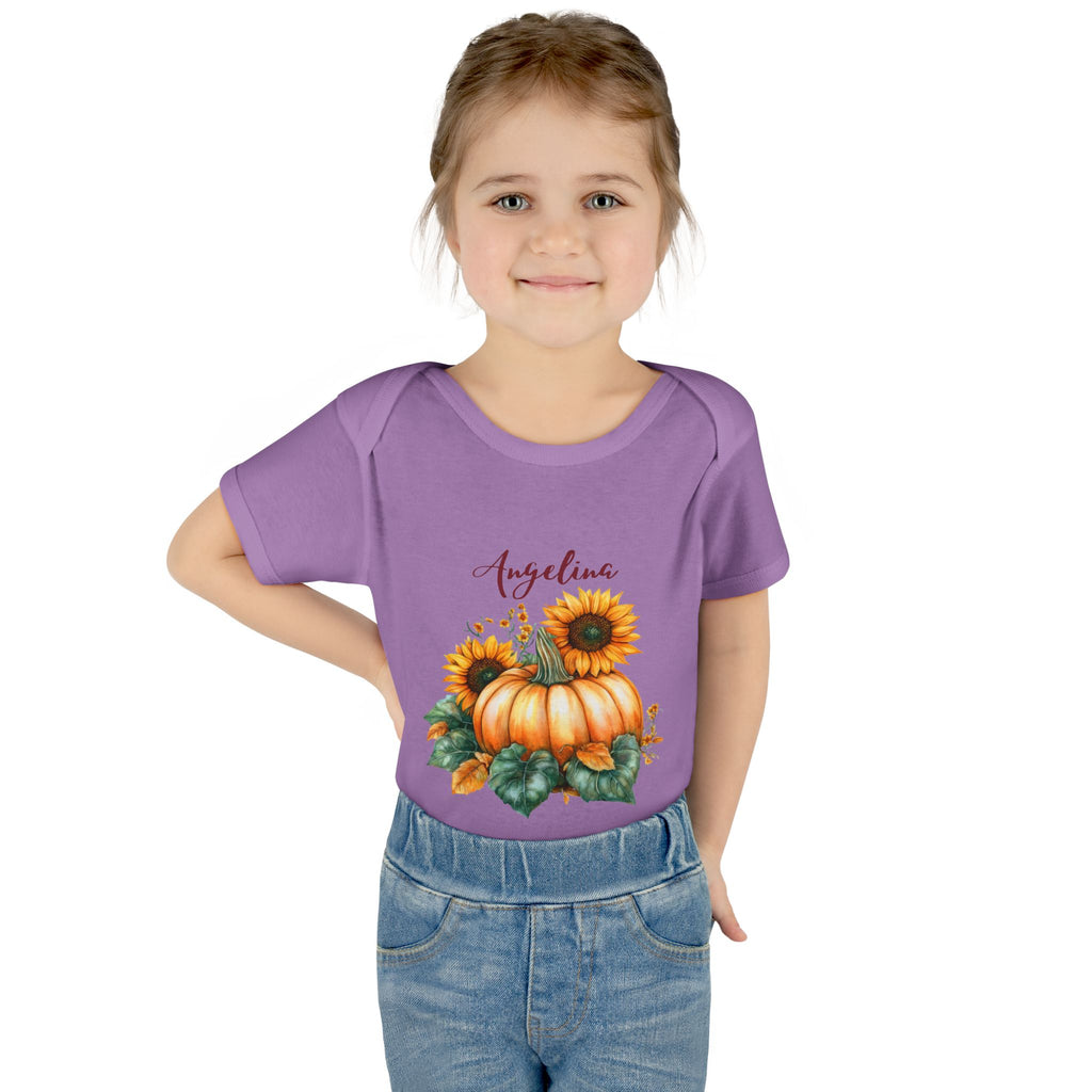 Personalized Fall Baby Bodysuit with a name