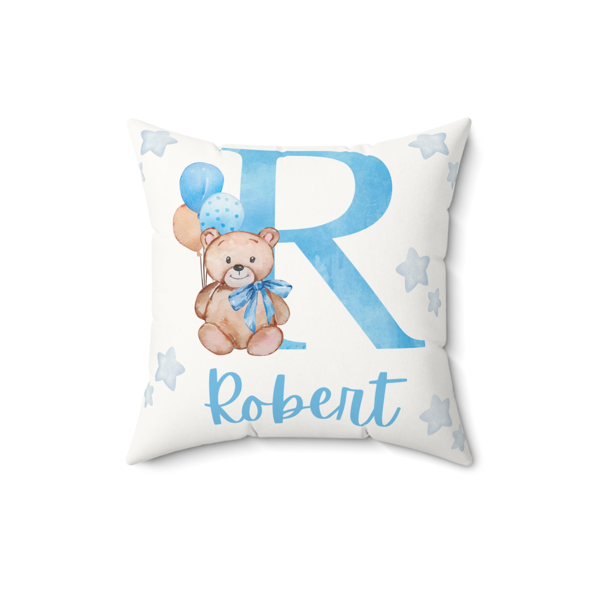 Personalized pillow with baby boy's name
