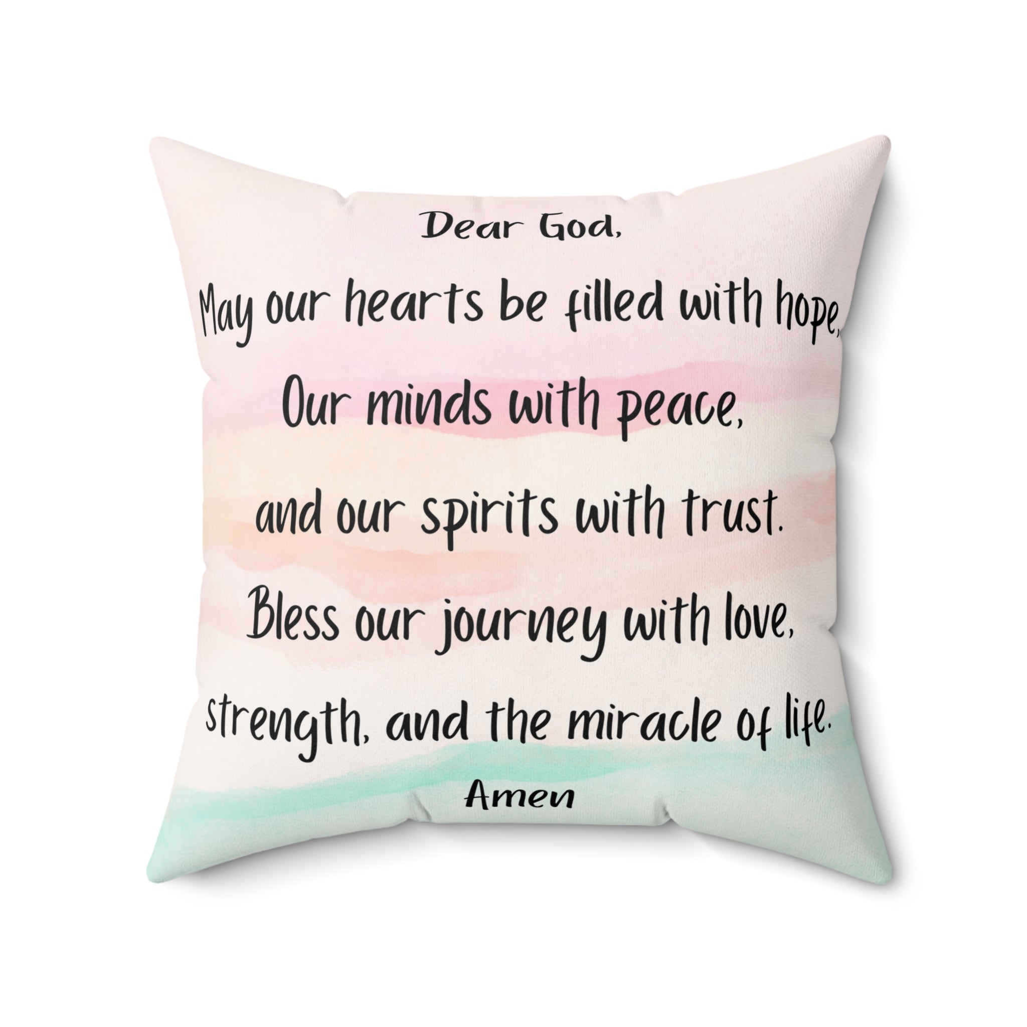 Affirmation Conception Pillow, Faux Suede Pillow with a prayer
