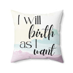 birth affirmations pillow hypnobirthing