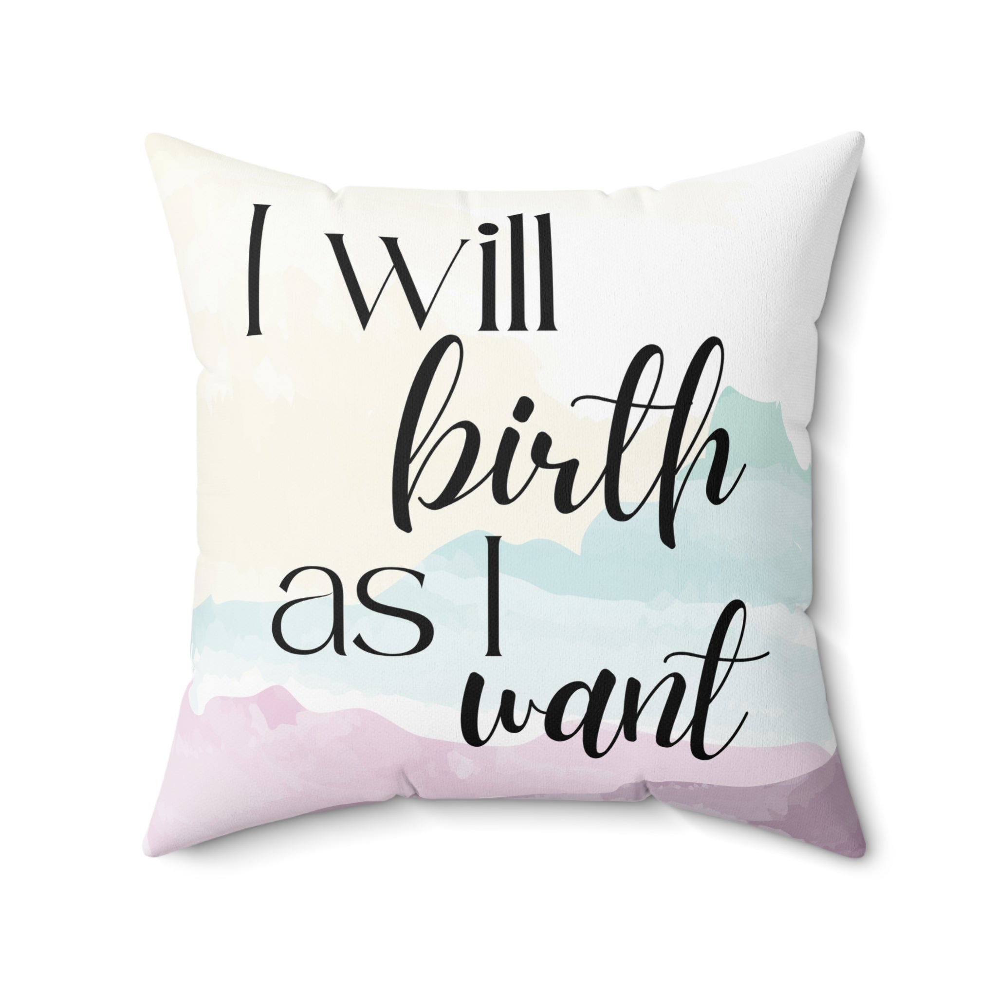 birth affirmations pillow hypnobirthing