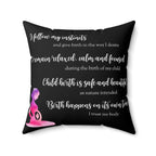 birth affirmations pillow