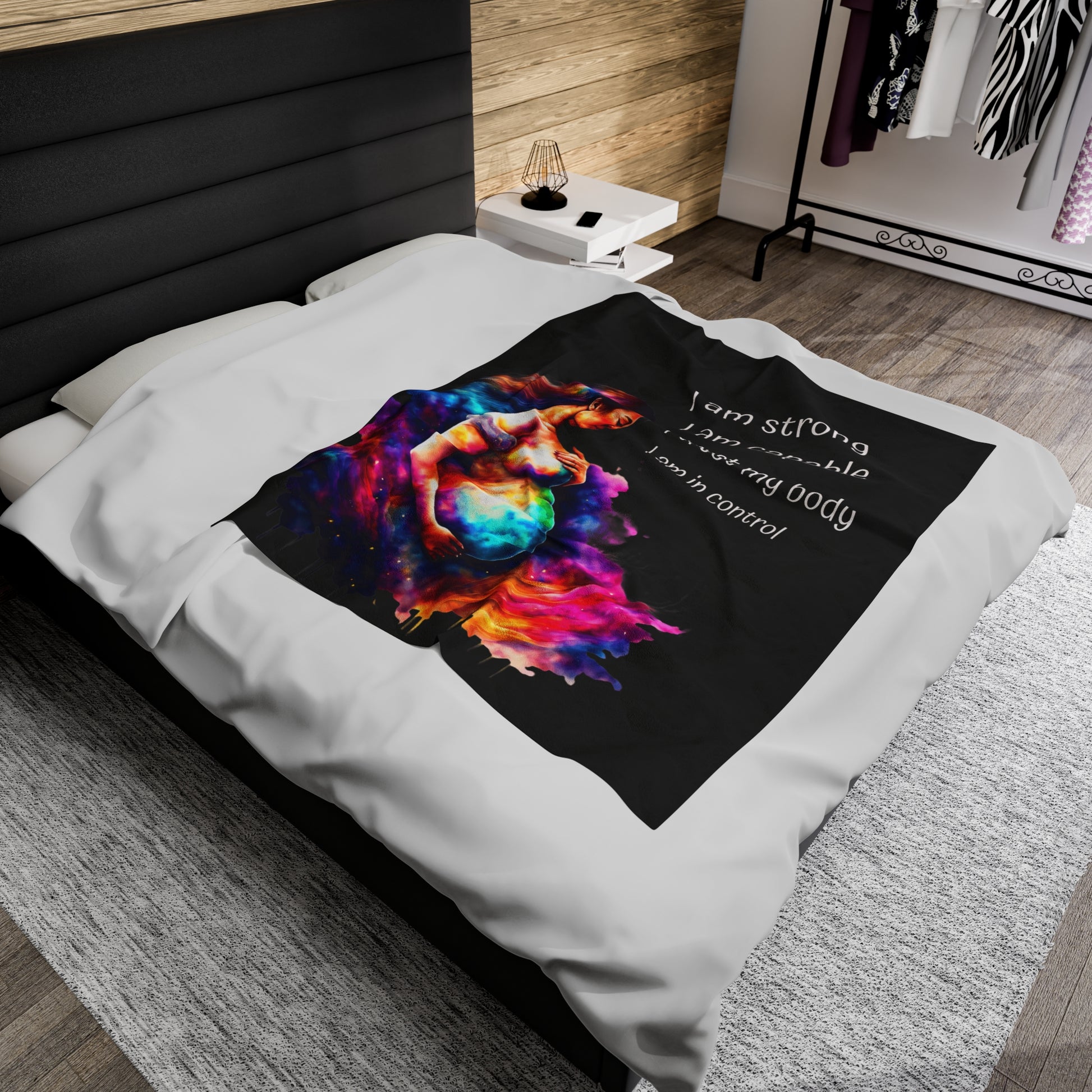 Pregnancy Affirmation Velveteen Plush Blanket