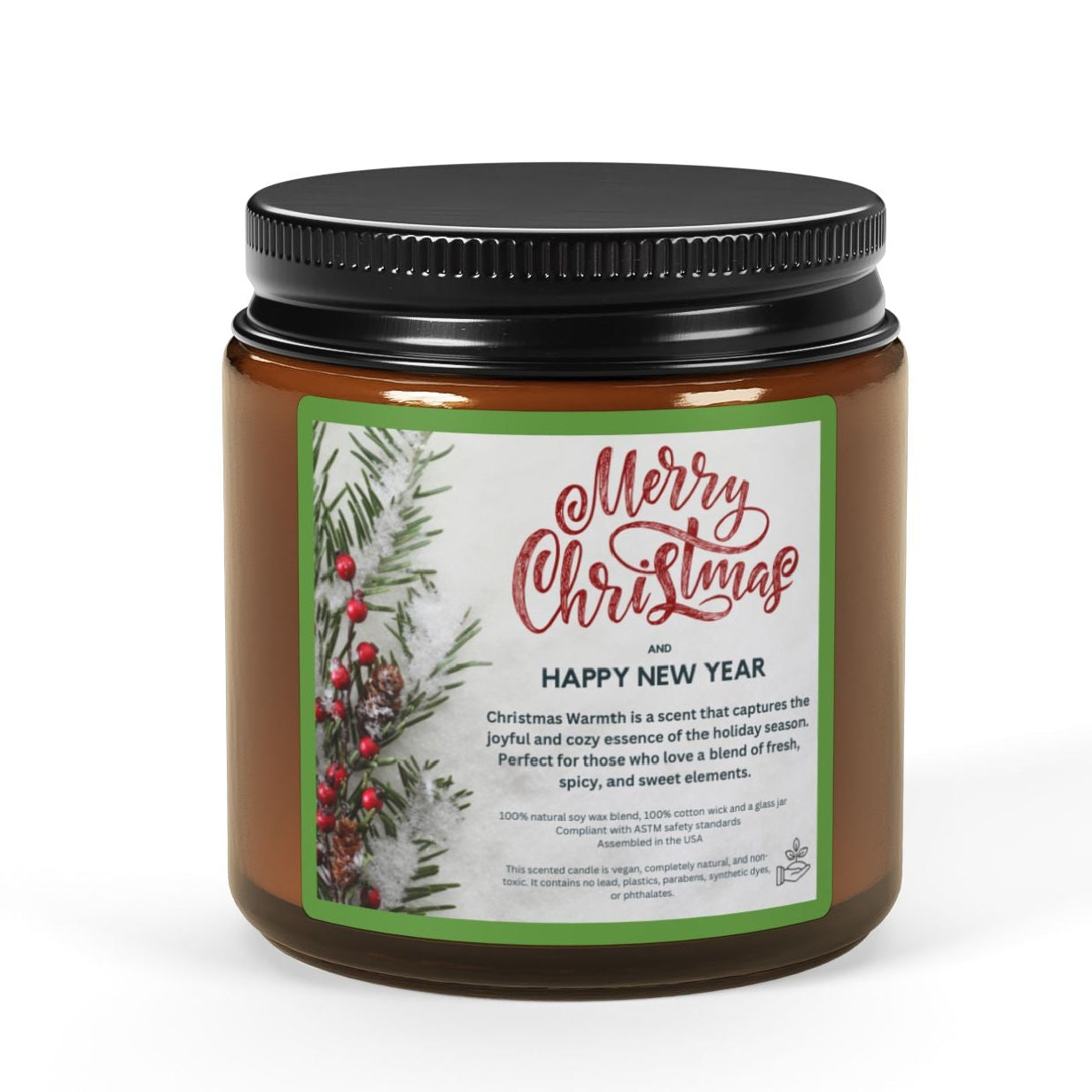 Natural soy candle for Christmas