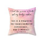 Square Pillow, Birth Affirmation Pillow
