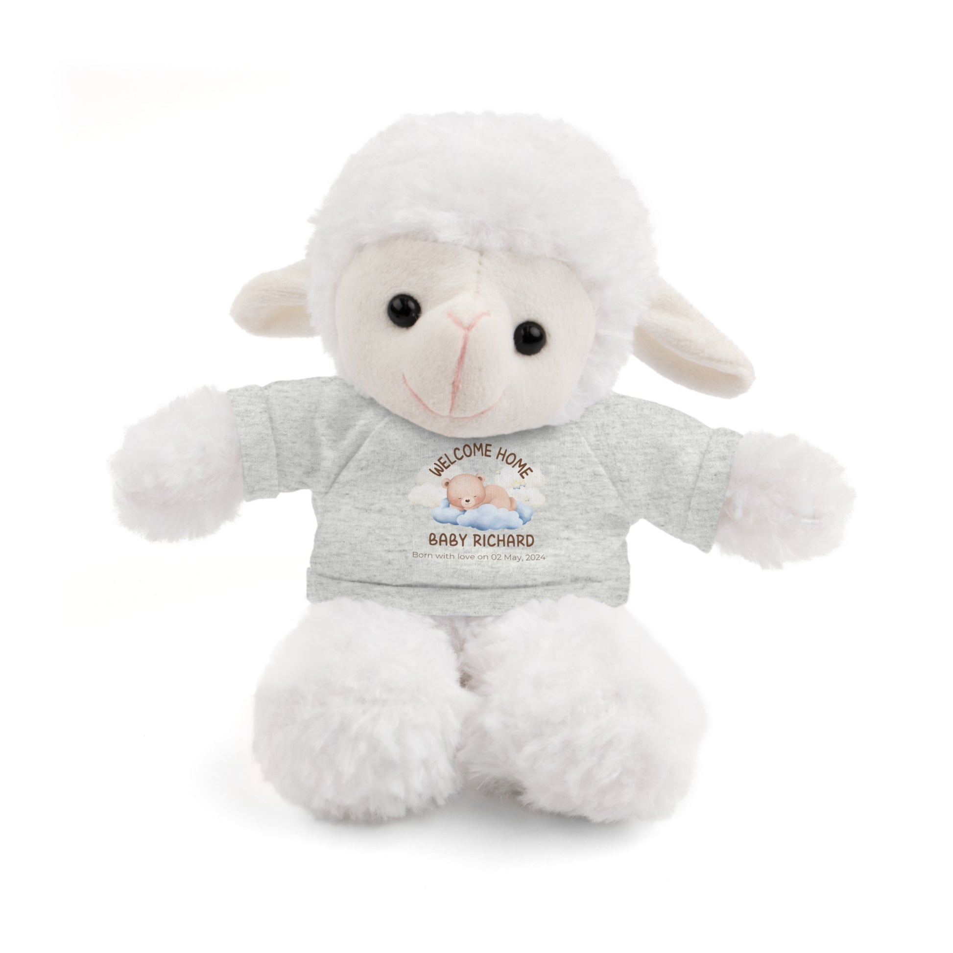 Peluches personalizados con camiseta | diferentes colores y animales disponibles