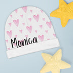 Personalized Baby Beanie Hat - Hearts