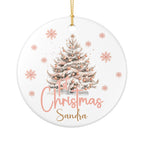 Christmas ornament with a tree and '1st Christmas Sandra' text on a white background
