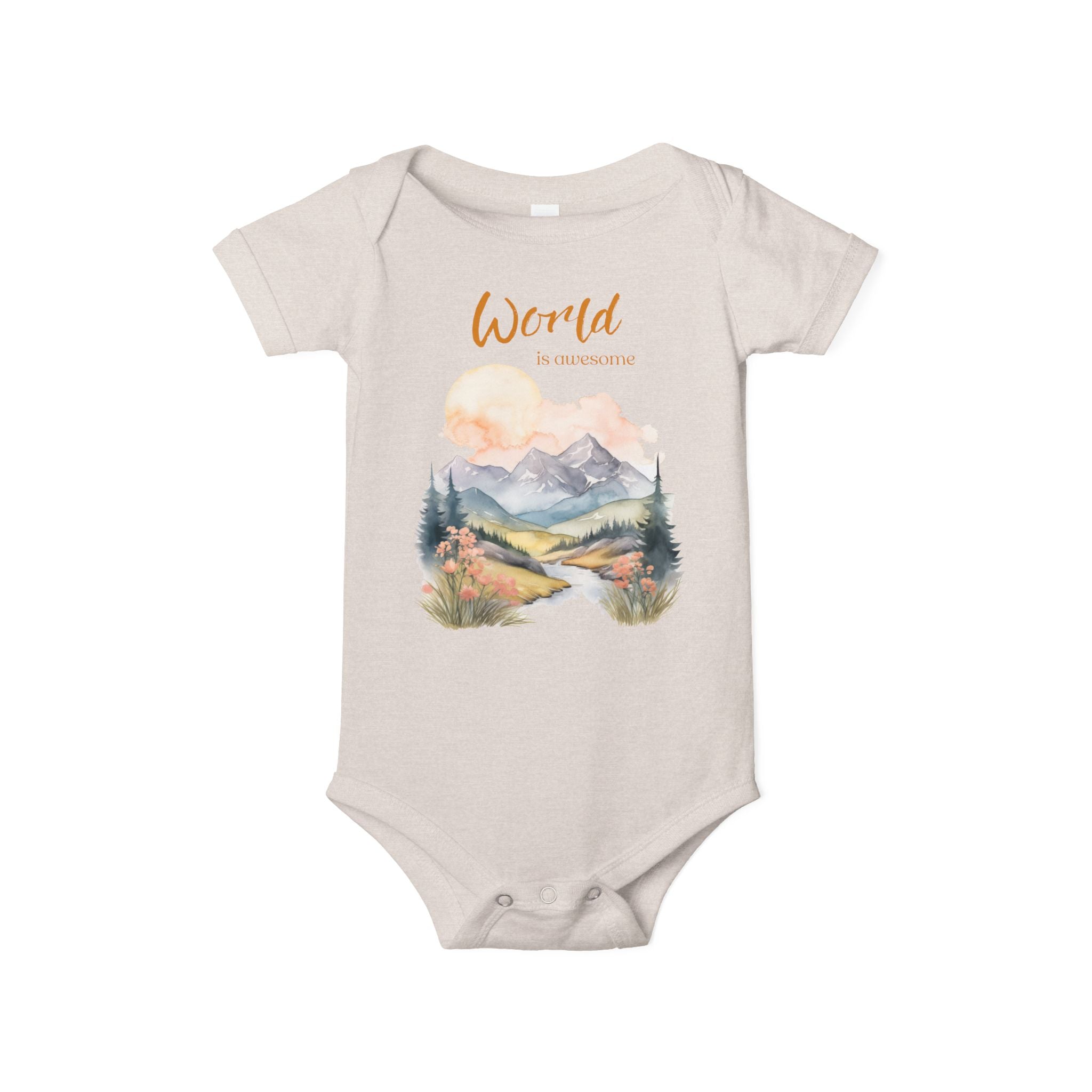 World is awesome baby bodysuit | Larger print