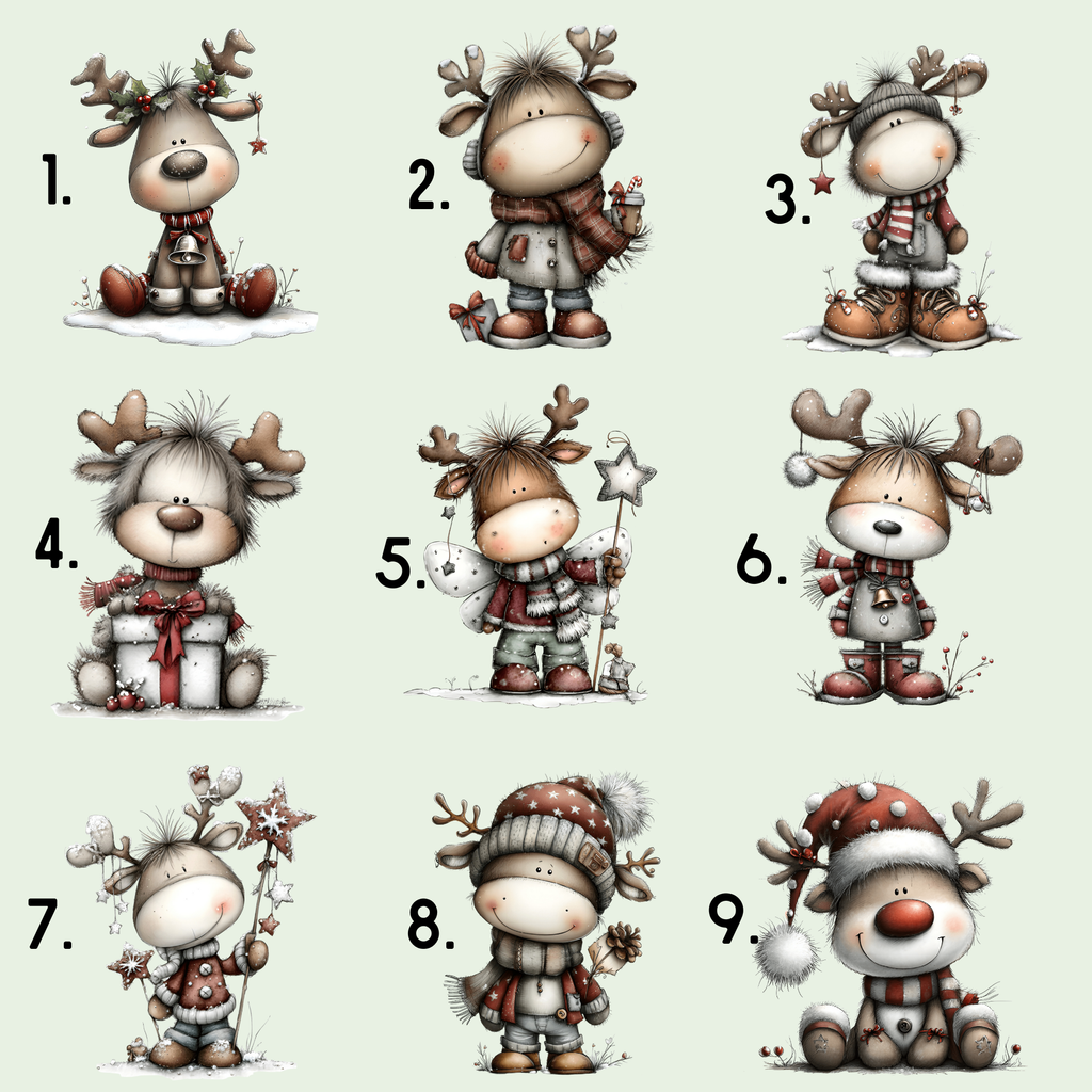 Reindeer family personalized Christmas platter