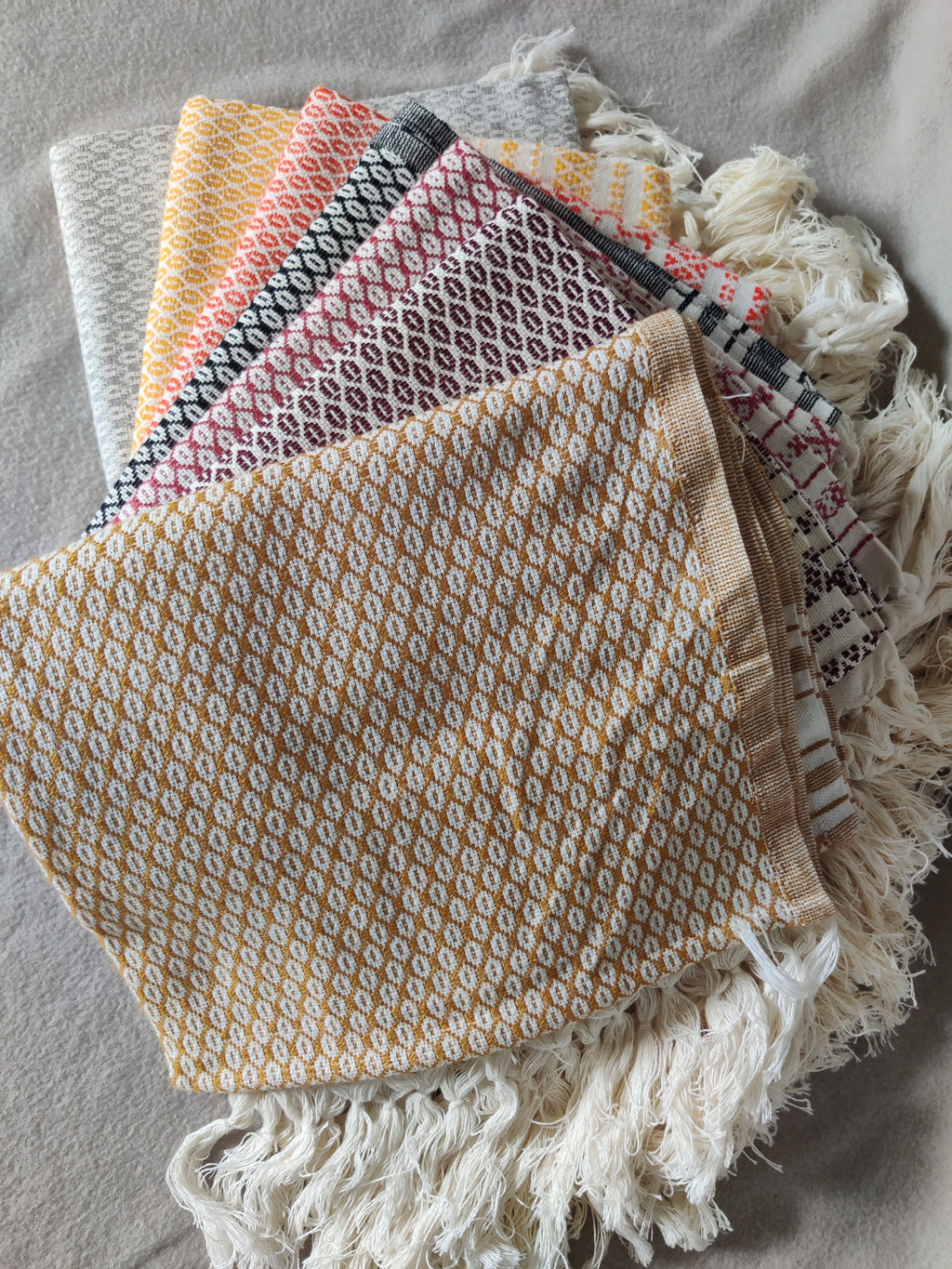 Cerrada Autumn – 7 Mexican Rebozos from Chiapas (2m x 60cm)