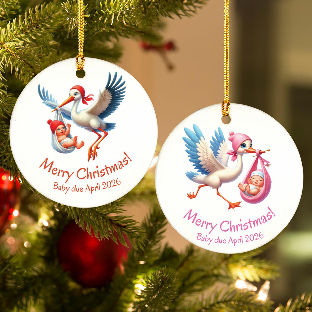 Personalized Pregnancy Announcement Christmas Ornament – Custom Ceramic Keepsake