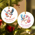 Personalized Pregnancy Announcement Christmas Ornament – Custom Ceramic Keepsake