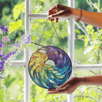Stained Glass Suncatcher for Window Hanging Angel's Protection
