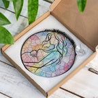 Delicate Stained Glass Suncatcher for Window Hanging Pregnancy Announcement