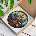 Gothic stained glass suncatcher in a box