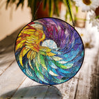 Stained Glass Suncatcher for Window Hanging Angel's Protection