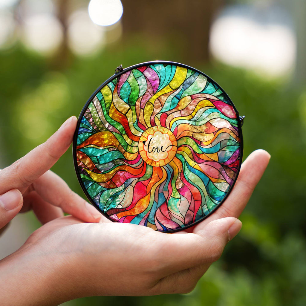 Stained Glass Suncatcher for Window Hanging Love
