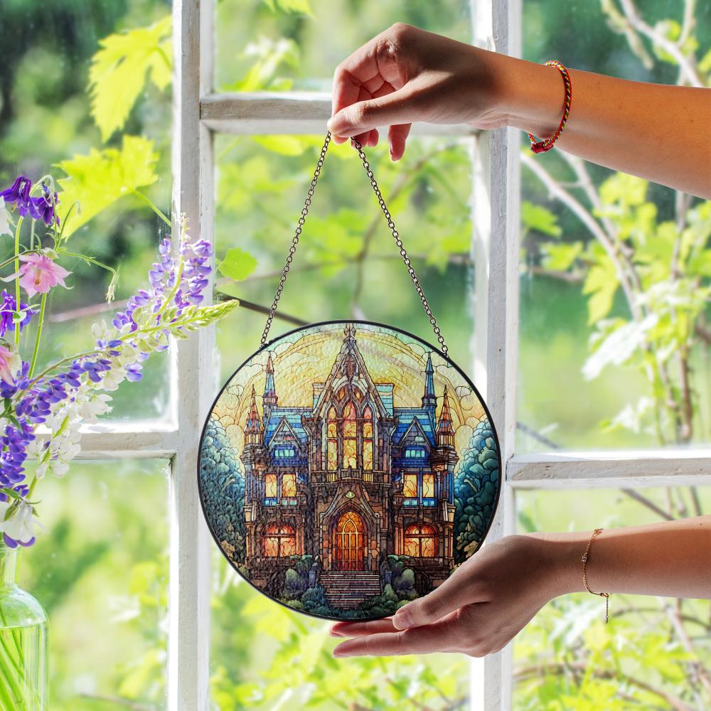 Gothic stained glass suncatcher