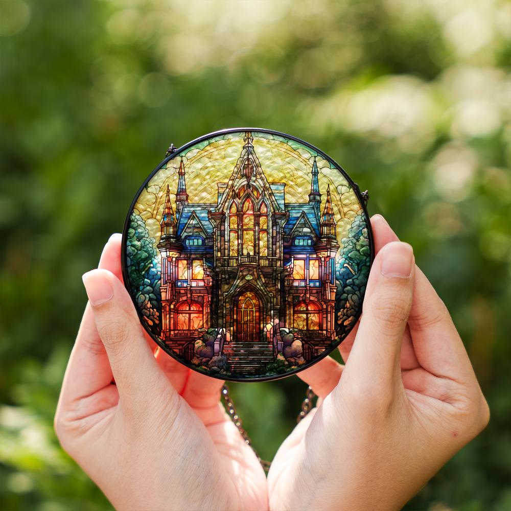 Gothic stained glass suncatcher small
