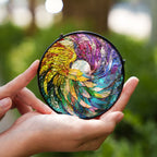 Stained Glass Suncatcher for Window Hanging Angel's Protection