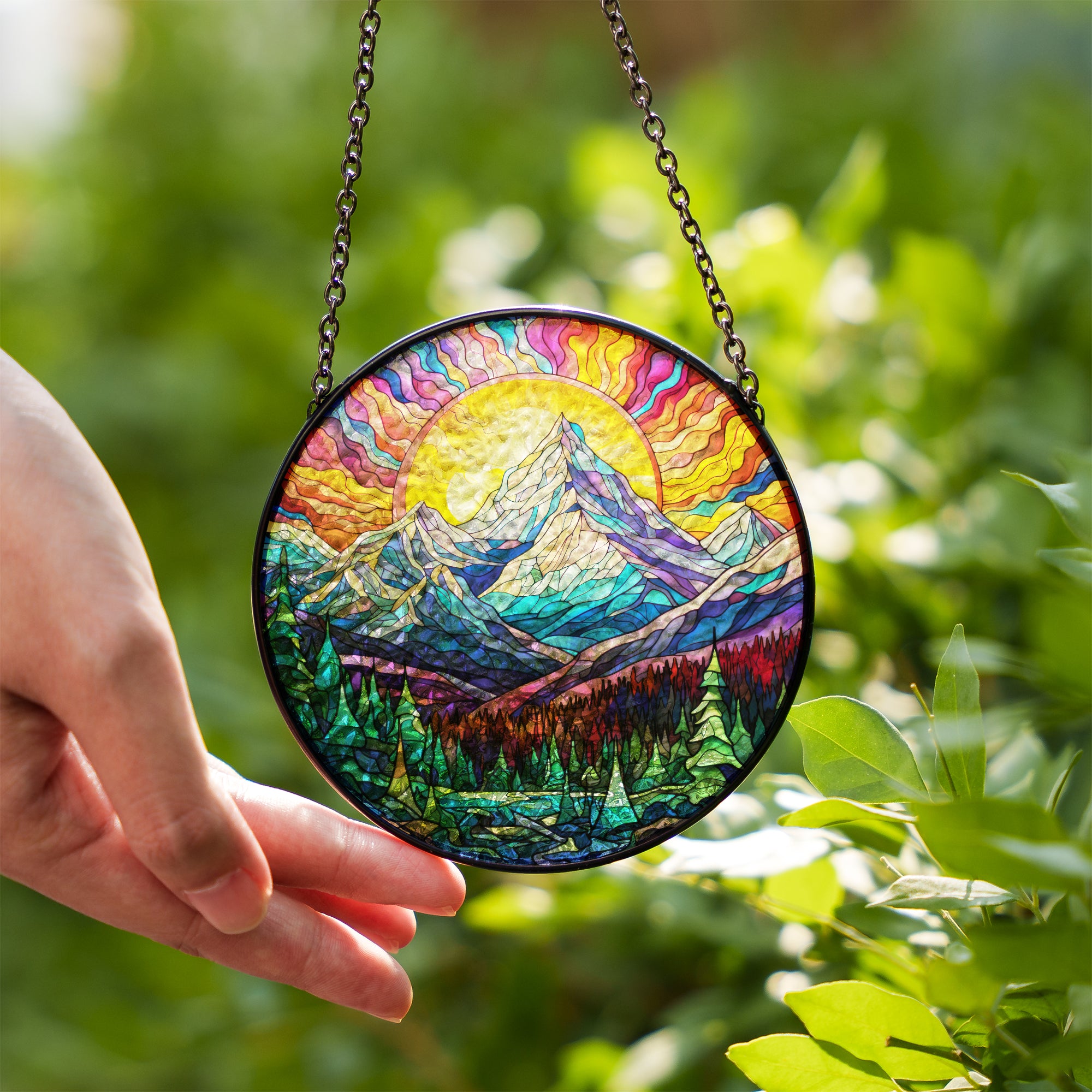 mountain glass suncatcher small