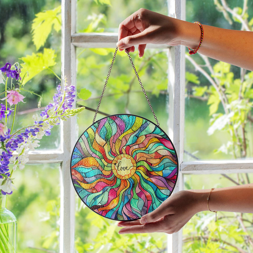 Stained Glass Suncatcher for Window Hanging Love