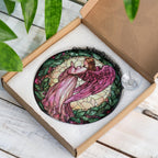 Stained Glass Pink Angel Suncatcher