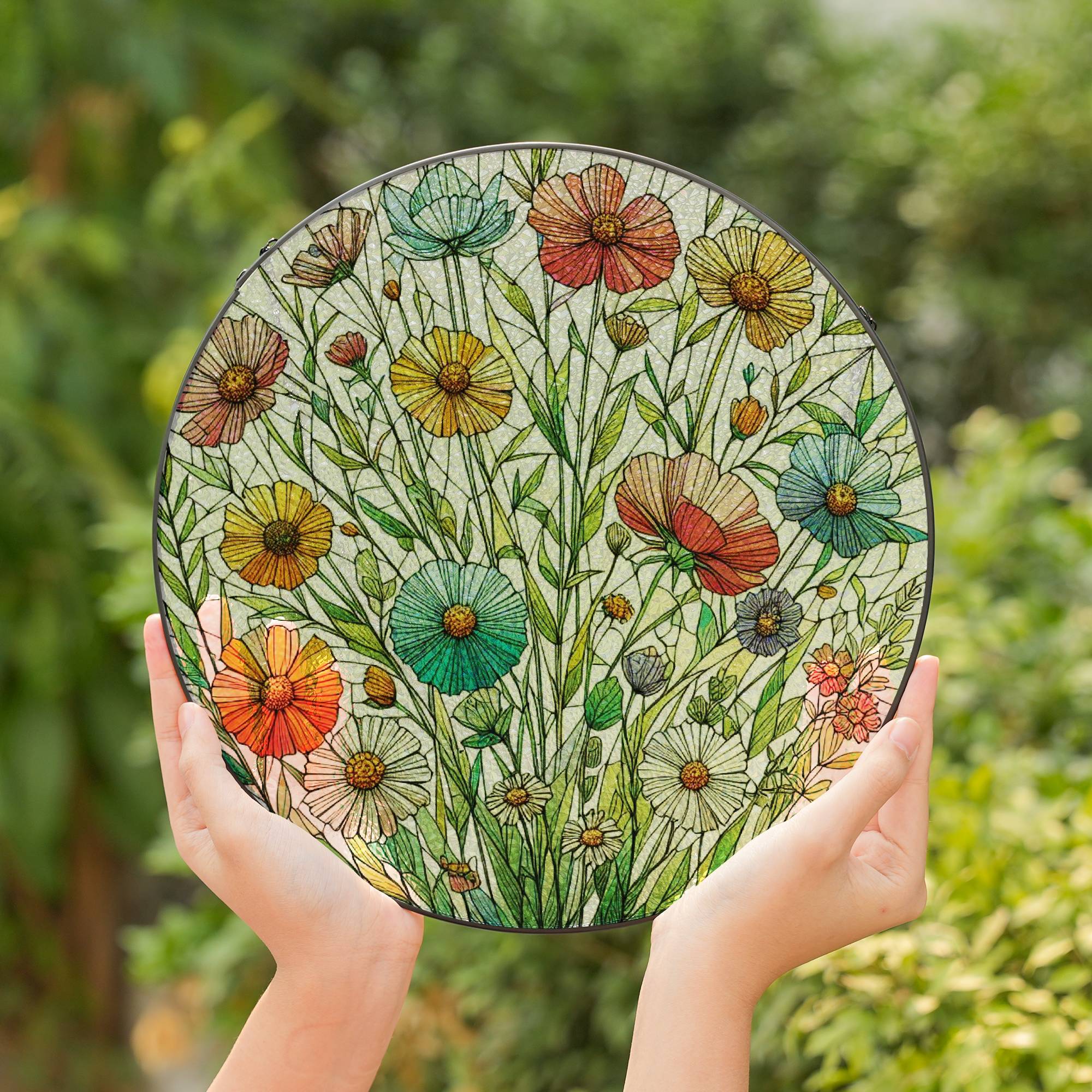 Stained Glass Suncatcher for Window Hanging Flowers