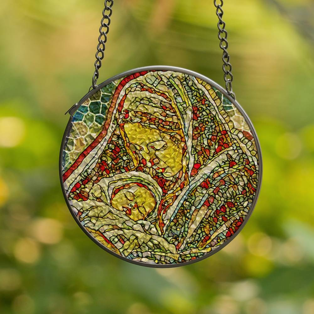  Mary and baby suncatcher stained glass miscarriage condolence gift