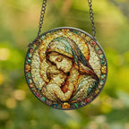 Mary and baby suncatcher stained glass