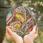  Mary and baby suncatcher stained glass