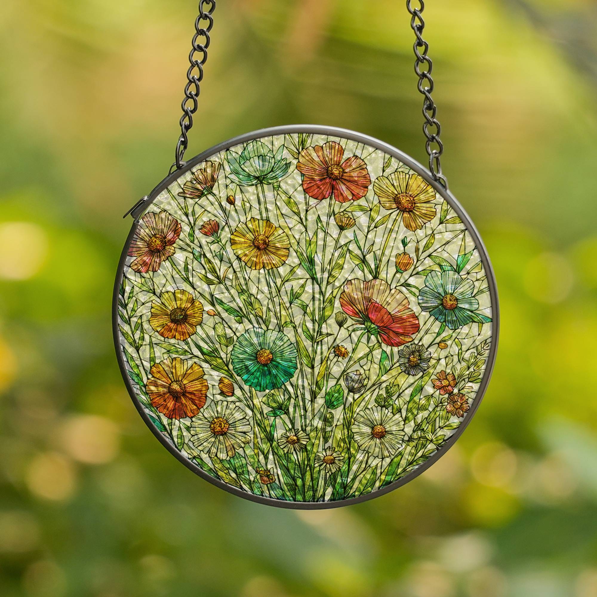 Stained Glass Suncatcher for Window Hanging Flowers