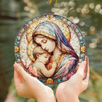 Mary and baby suncatcher stained glass