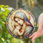 Mary and baby suncatcher stained glass