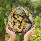 Mary and baby suncatcher stained glass