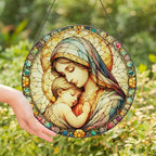 Mary and baby suncatcher stained glass