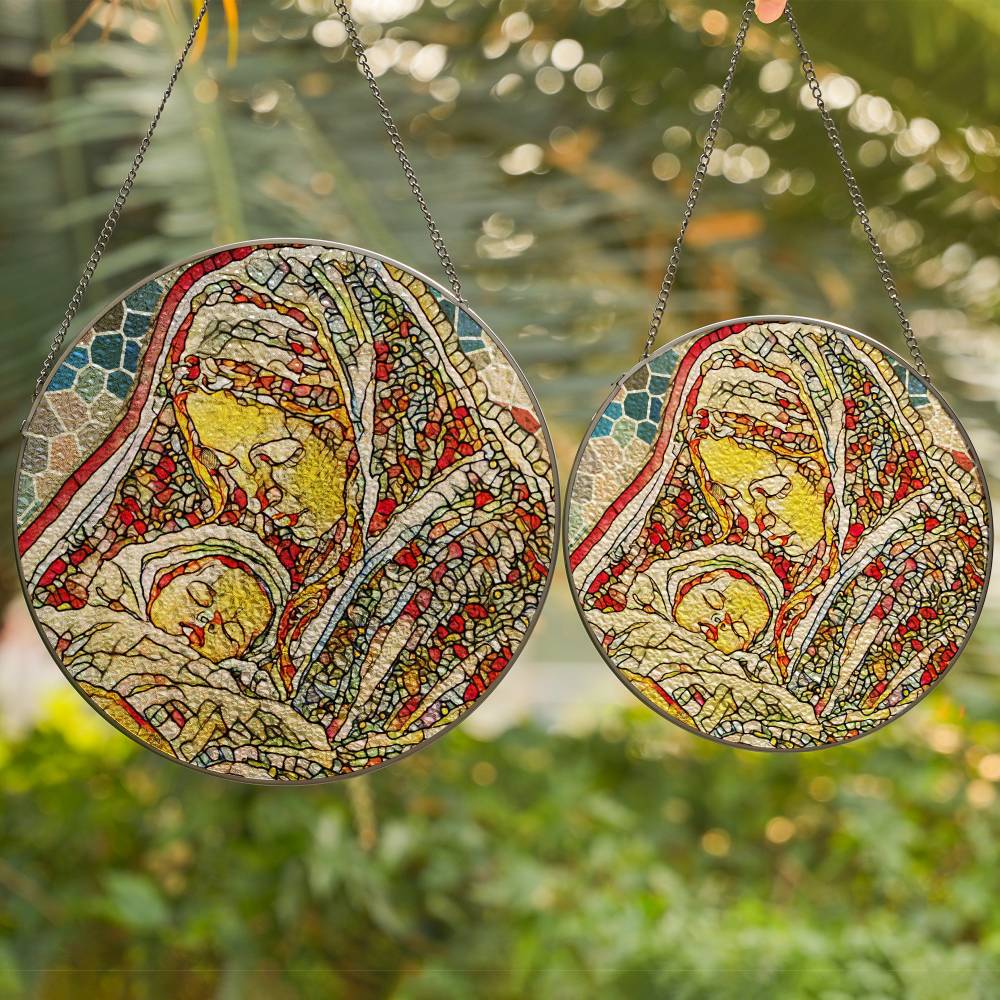  Mary and baby suncatcher stained glass two sizes