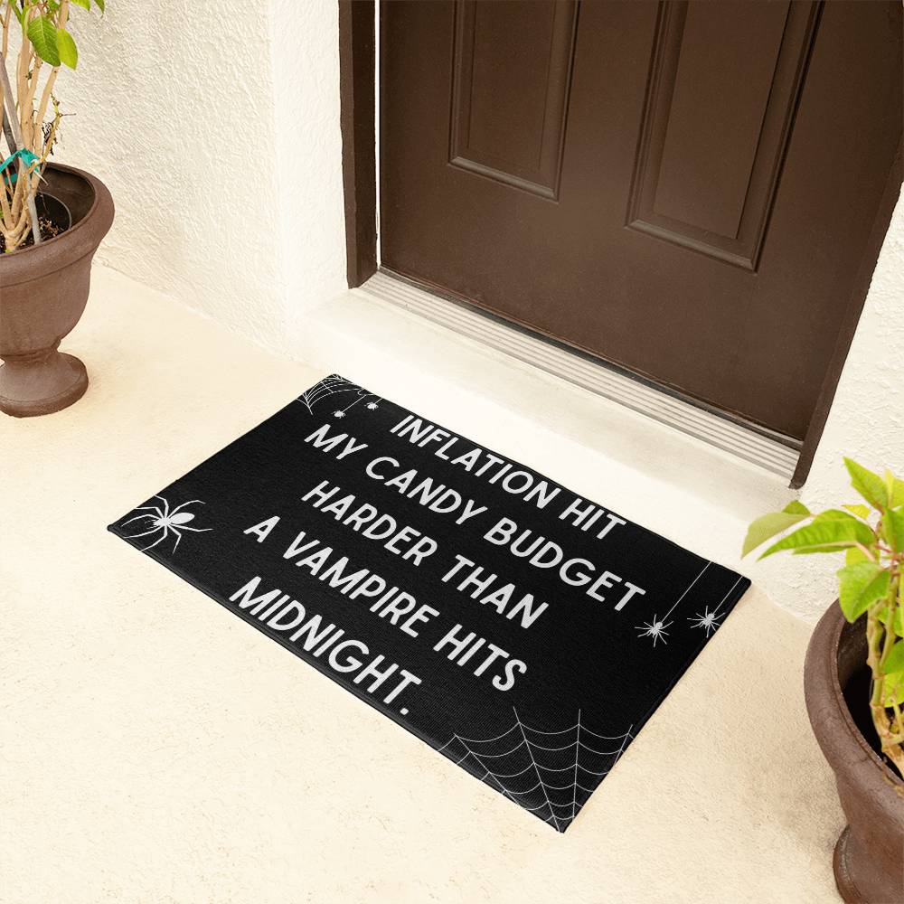 funny halloween inflation door mat