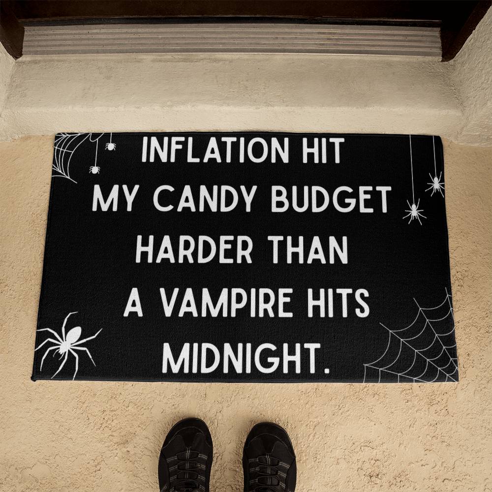 funny halloween inflation door mat
