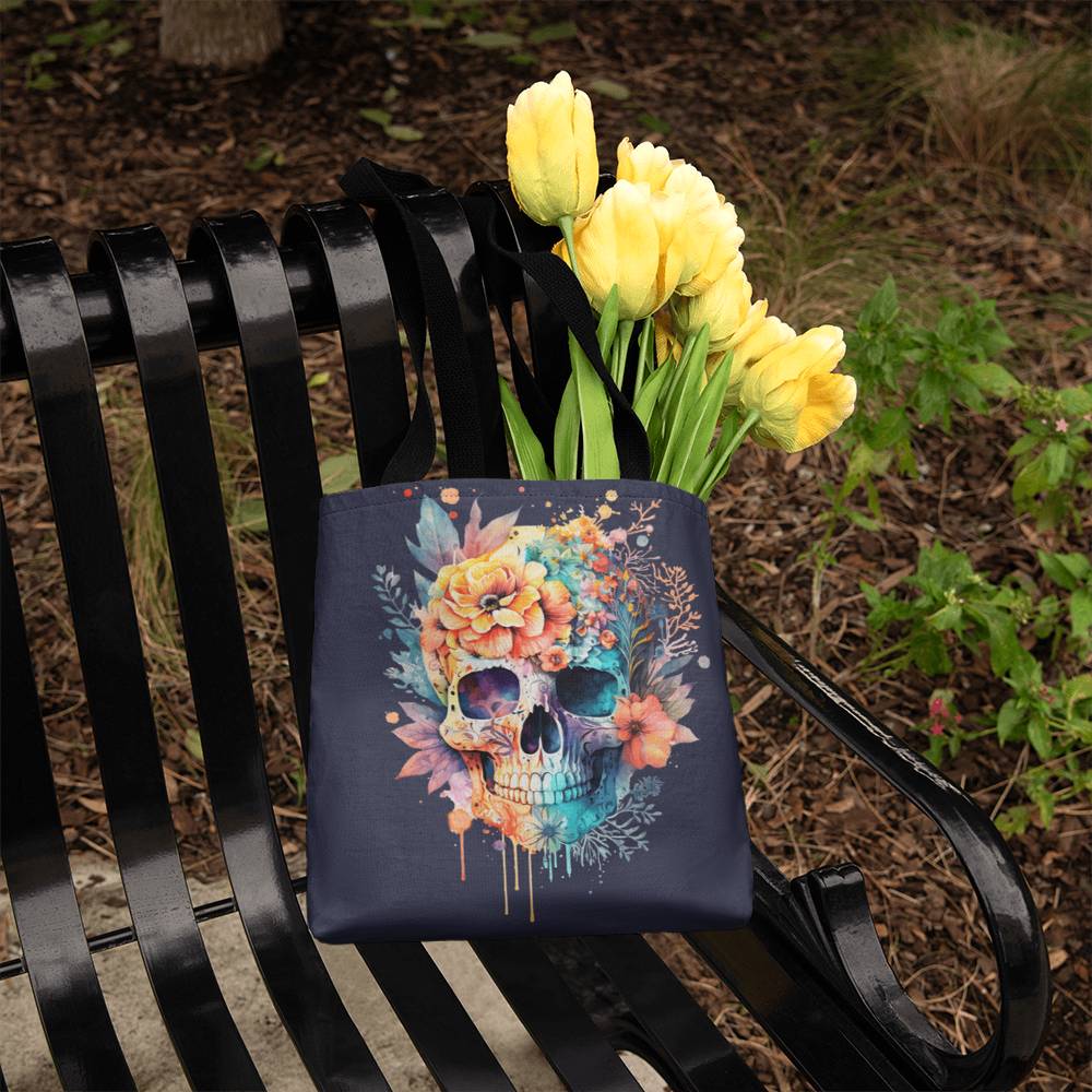 Dia de los muertos black tote bag