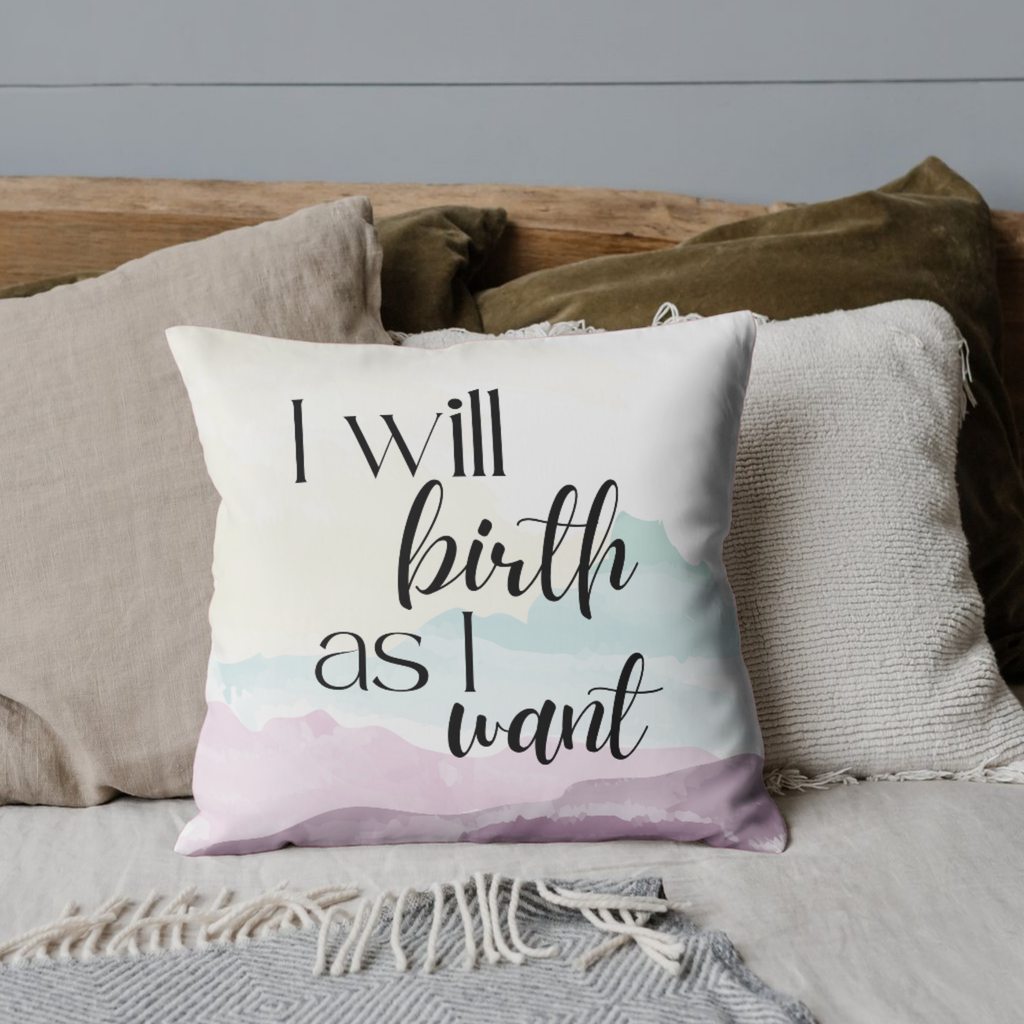 birth affirmations pillow